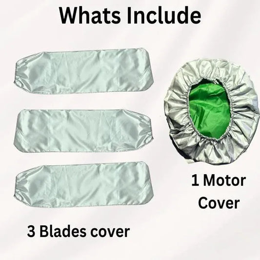 Ceiling Fan Blades with Motor Covers Parachute Silver/ 4 pcs